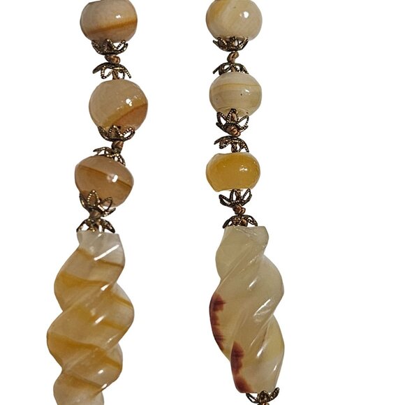Vintage Agate Beaded Statement Necklace Retro Classic Fashion Jewelry Women - Picture 4 of 6